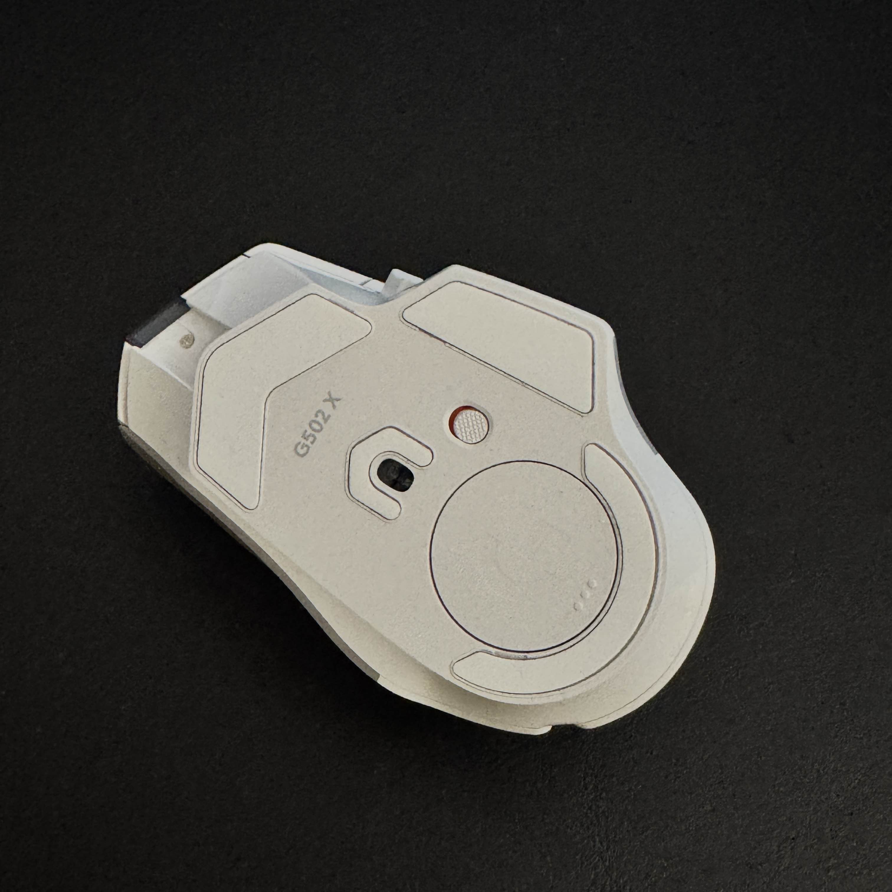 This is my mouse I use at home. It's the Logitech G502X Plus. I chose it not because I was interested in using it for one of the circuit designs, but to see how it uses light and color to communicate device status. <br> <br> When it's off, it shows red under the switch.