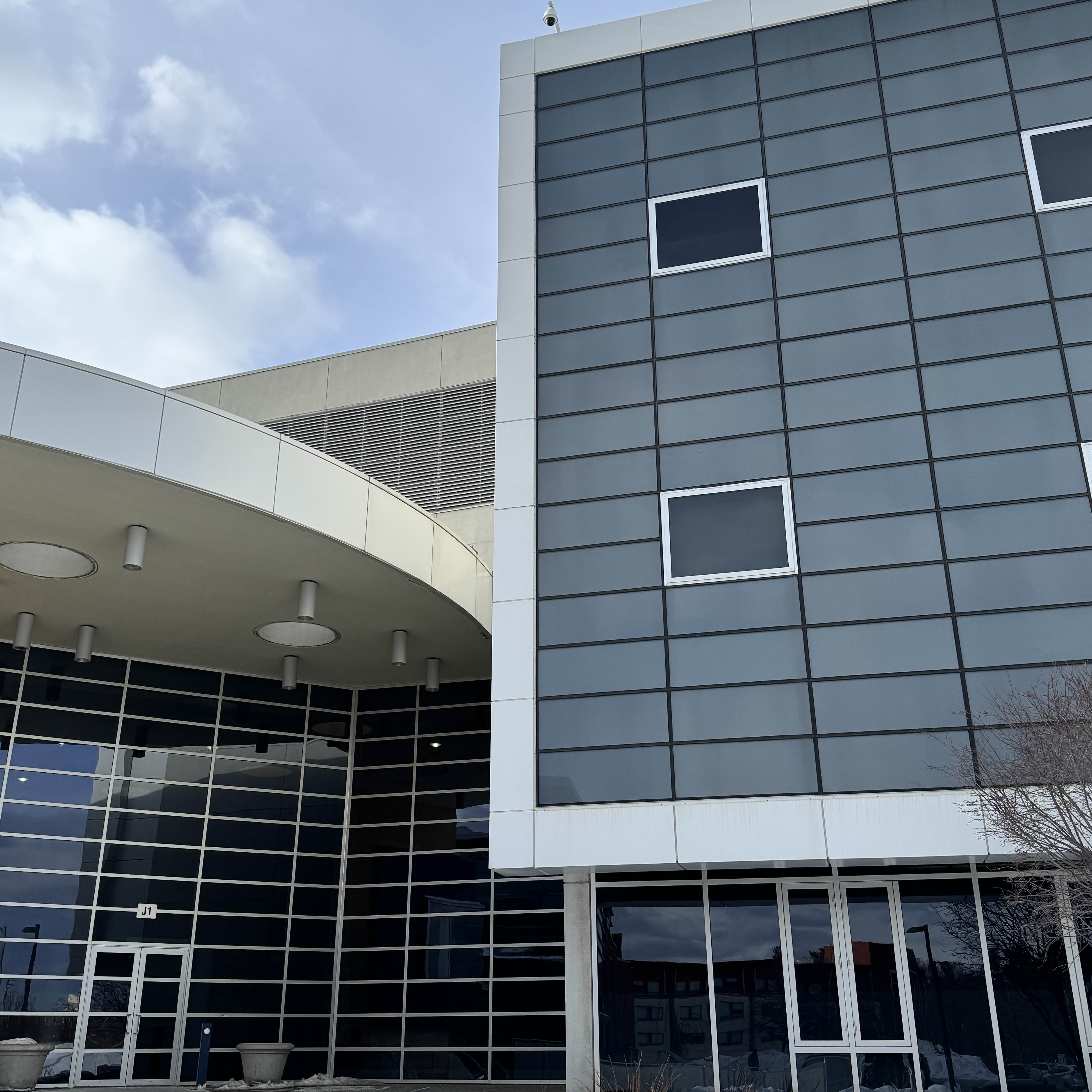 After I get off the bus, I walk to the J Wing with the same people from the bus.