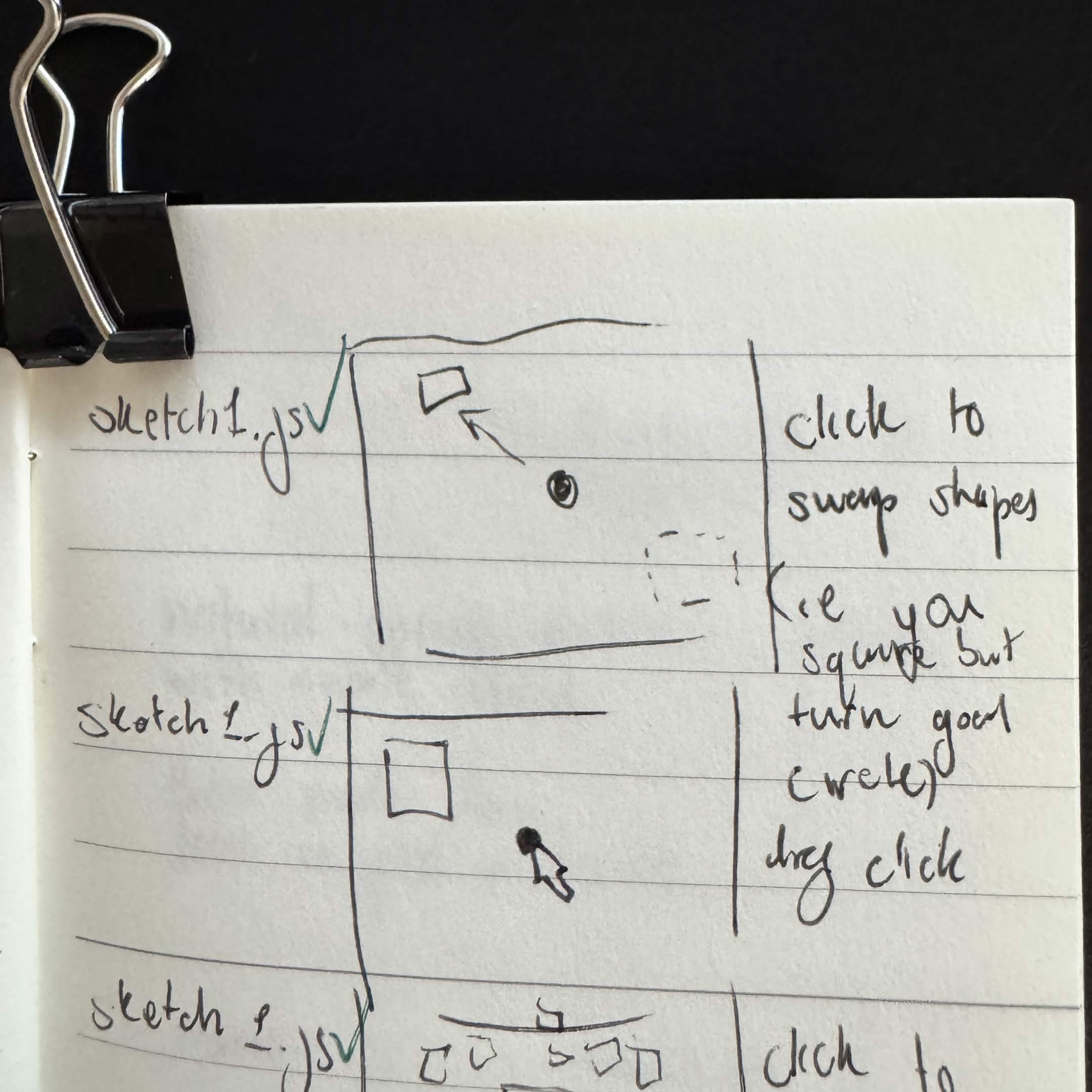 I wanted my fifth idea to entice the user into more interaction, so I wanted to make a square chaser game. You could click to swap your avatar shape.