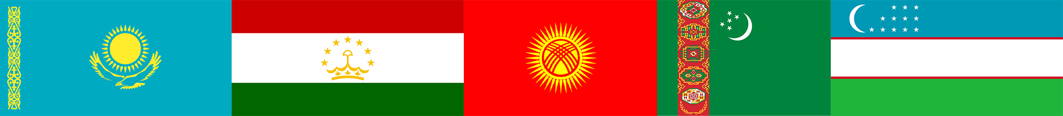 Images of Central Asian flags side by side.