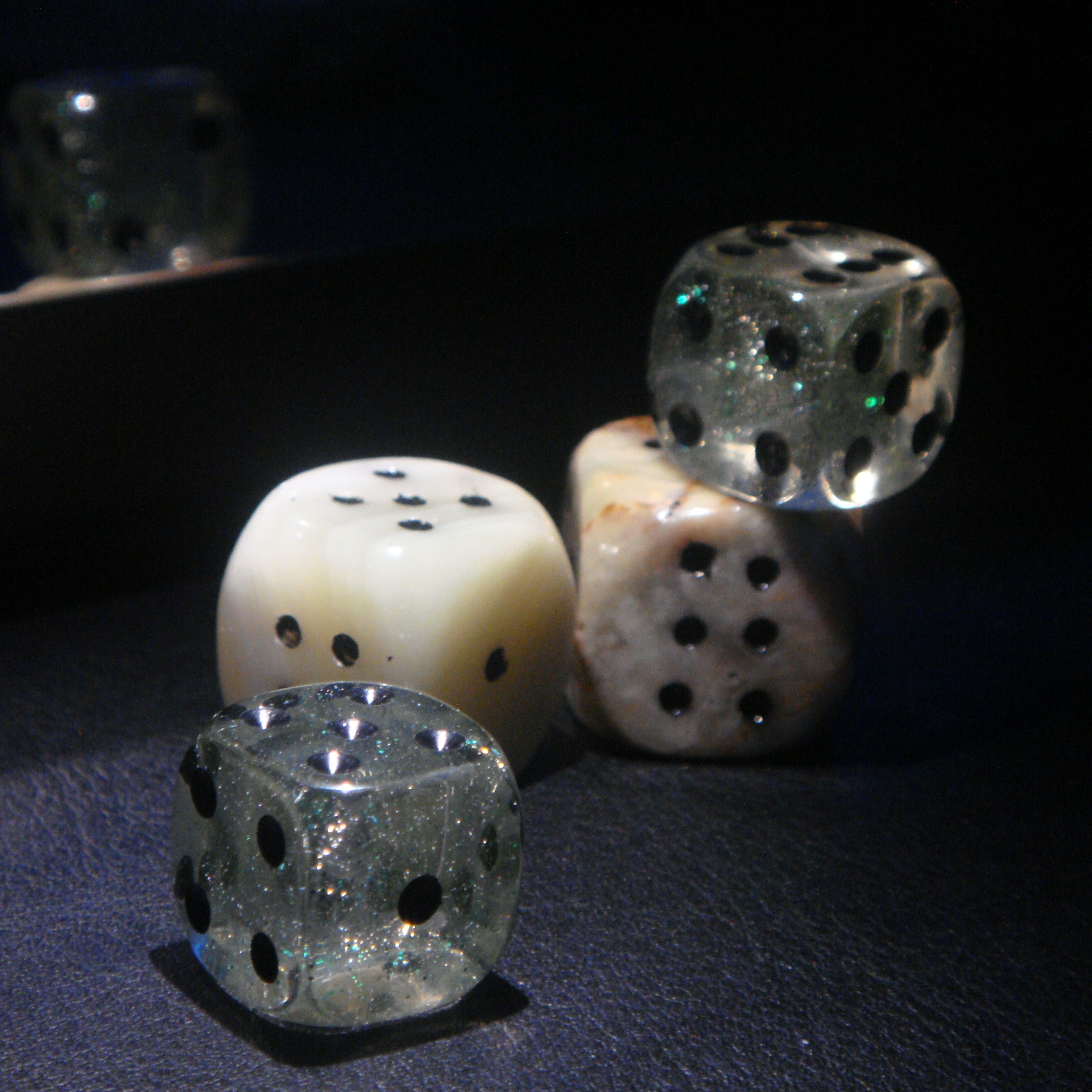 A collection of dice from my childhood. I have no idea where they came from.
