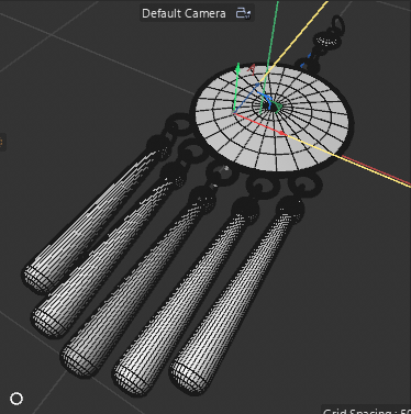 The base model of the hair coin. While not obvious here, the convexity was modelled.