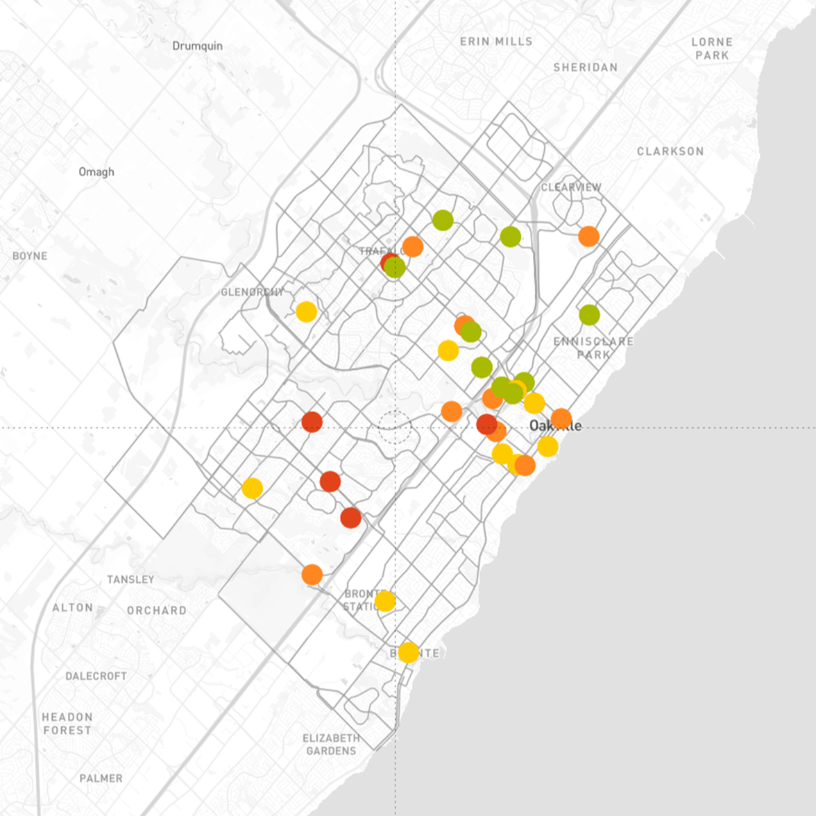 Experimenting with different color schemes. This one features a red to green scheme. Red is june, orange is July, yellow is August, and green is September; representing the hot early summer months and cooler late summer months.