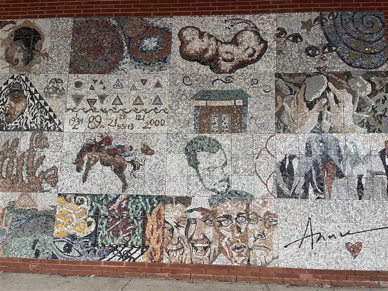 The Mosaic Wall near the Annie Smith building. Despite the photo being taken in natural light, it's still quite dim. The Mosaic's corridor is rarely visited even if students have classes in the area. A study or hang out area in its corridor may increase traffic. Some kind of warm lighting will do well to highlight this artwork more. <a href='https://www.youtube.com/embed/tgbNymZ7vqY' target='_blank'><p>Project Video Link</p></a>