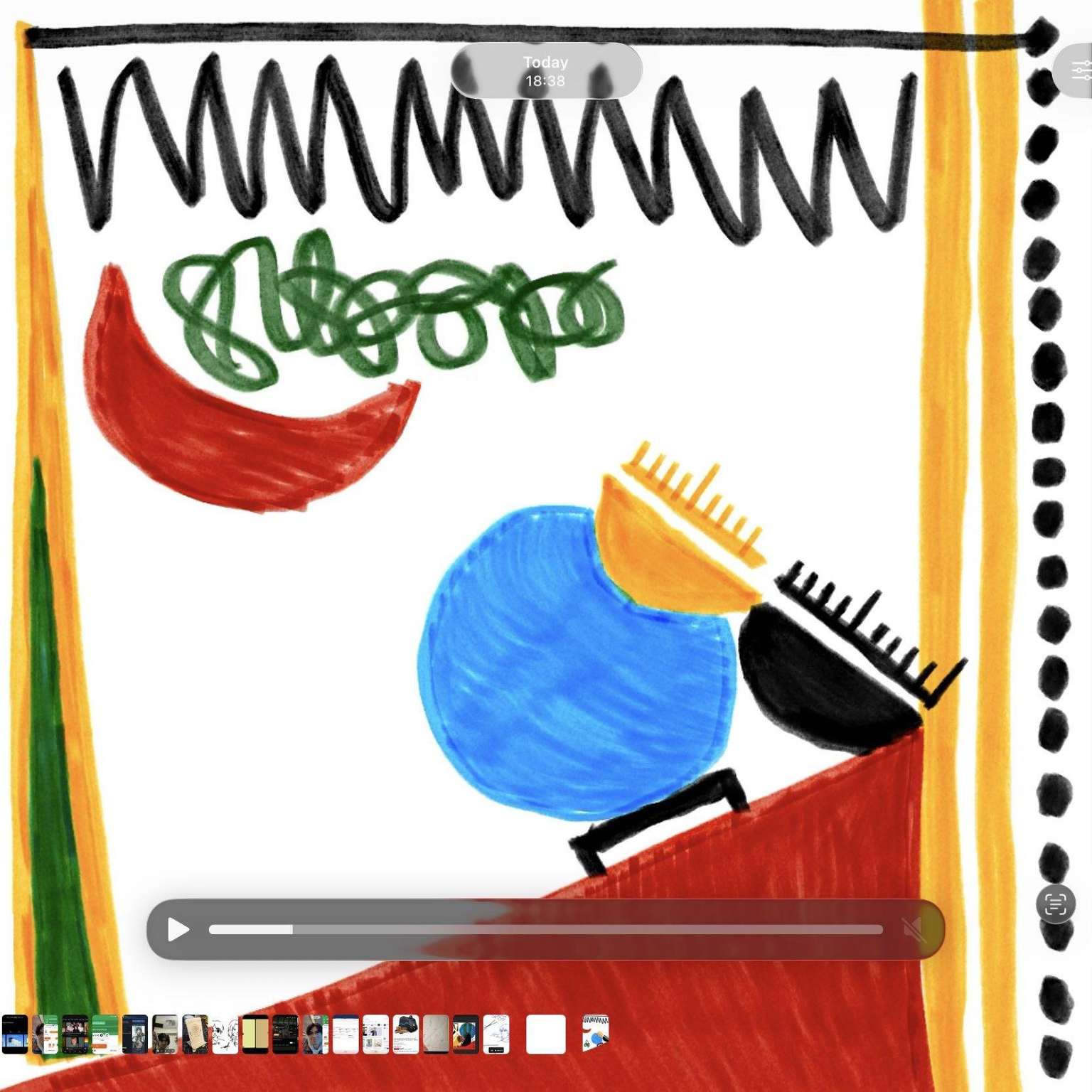 I wanted to see how a shorter scribble might do, but this also felt off.