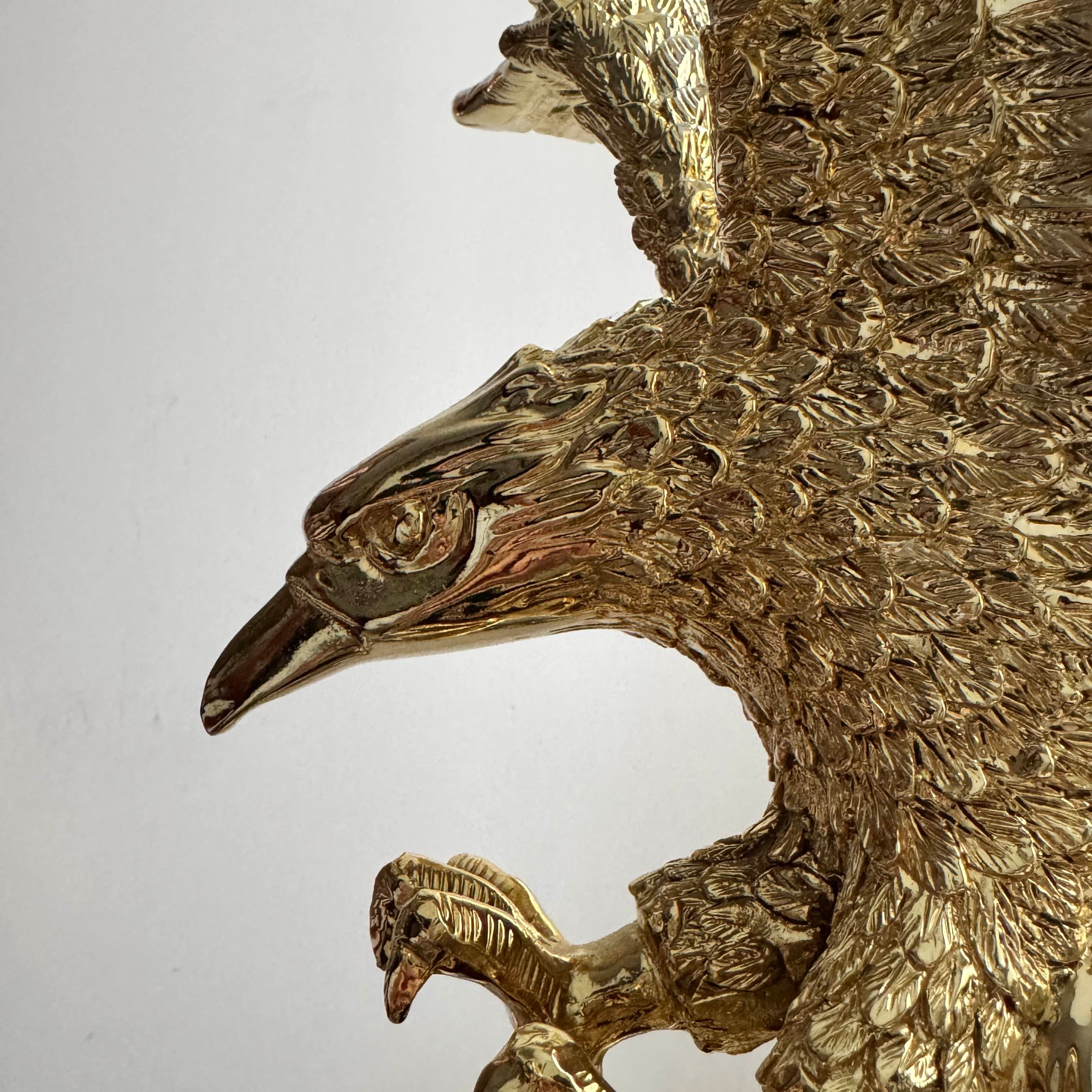 A golden eagle statue my grandparents gifted my brother. My brother forgot to take this with him while moving out a year ago. He said I can keep it safe until he moves to a bigger place.